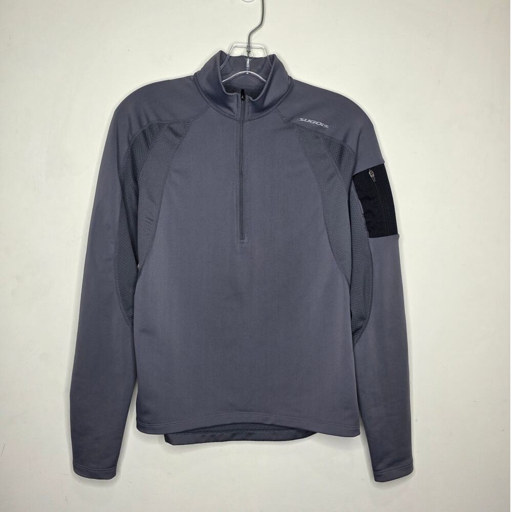 Sugoi grey black pullover quarter zip jacket - small -  bicycling cycling bike